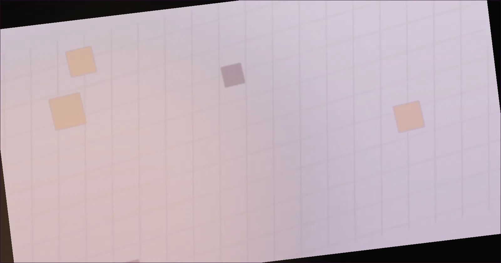 A snake made of grid squares moving across squared paper